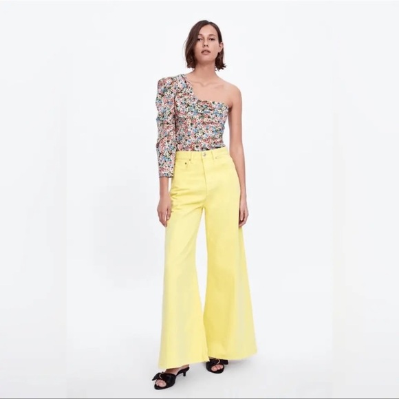 🦋 BLOGGERS FAVORITE 🦋 ZARA ASYMMETRICAL PRINTED TOP SIZE M - Picture 11 of 16